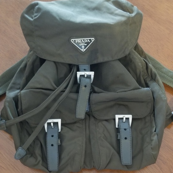 prada backpack green